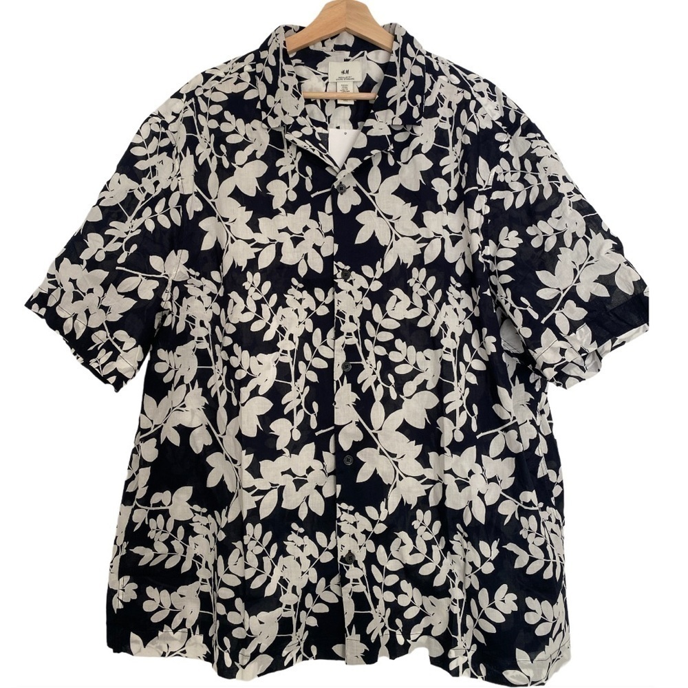 NWT H&M FLORAL SUMMER BUTTON UP REGULAR FIT MENS SIZE XXL